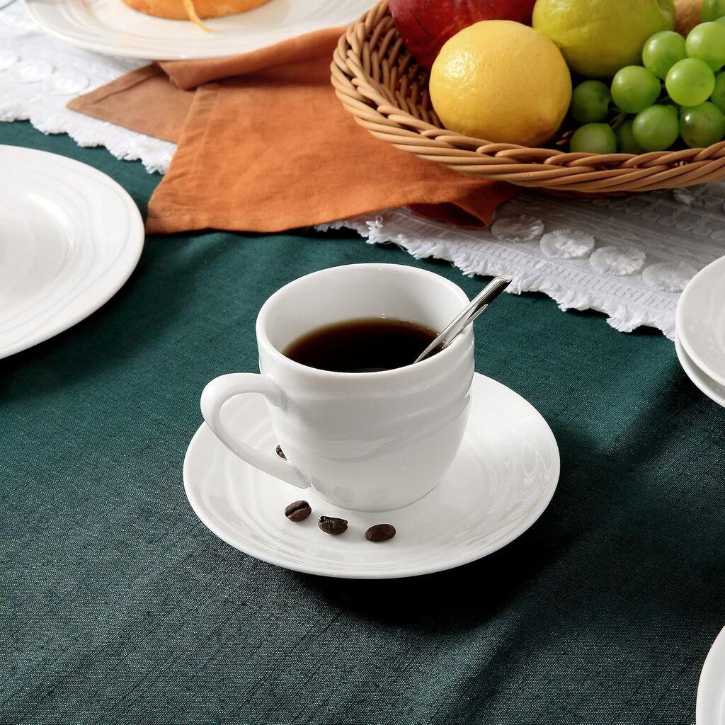 Avatar Set šoljica za kafu sa dezertnim tanjirima Suntun, 18 delova, Beli
