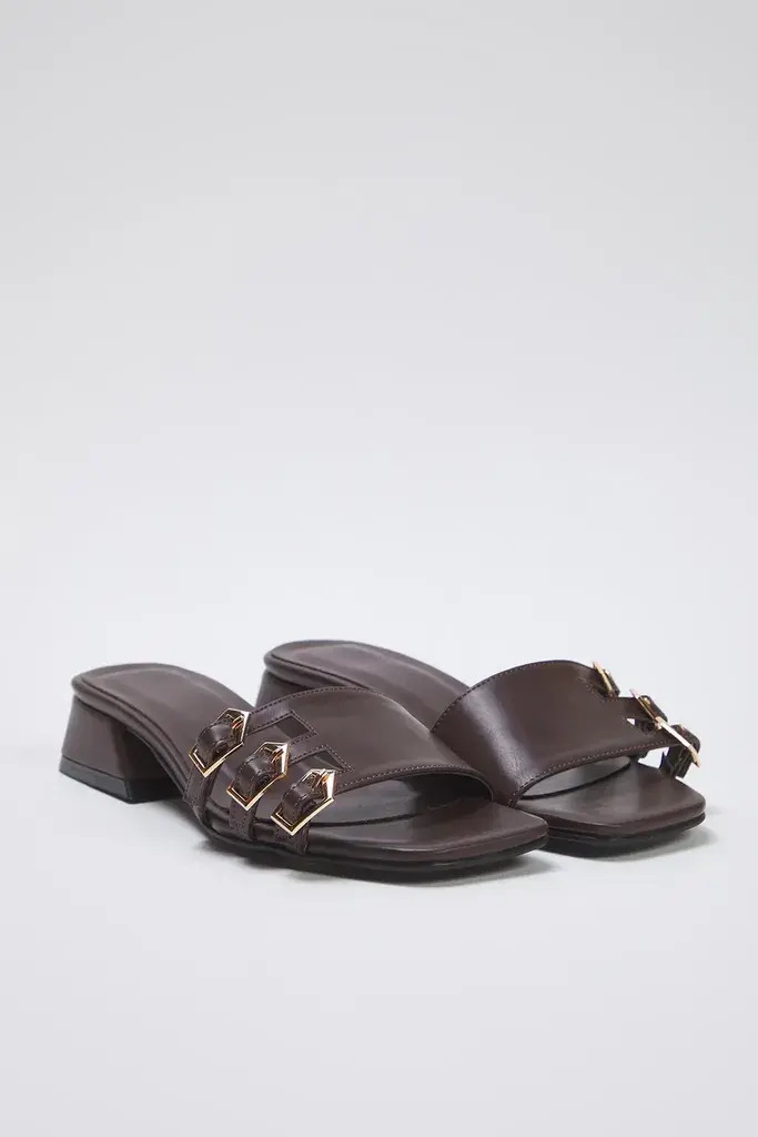 Trendyol Shoes Ženske papuče Takss25To00036, Smeđe