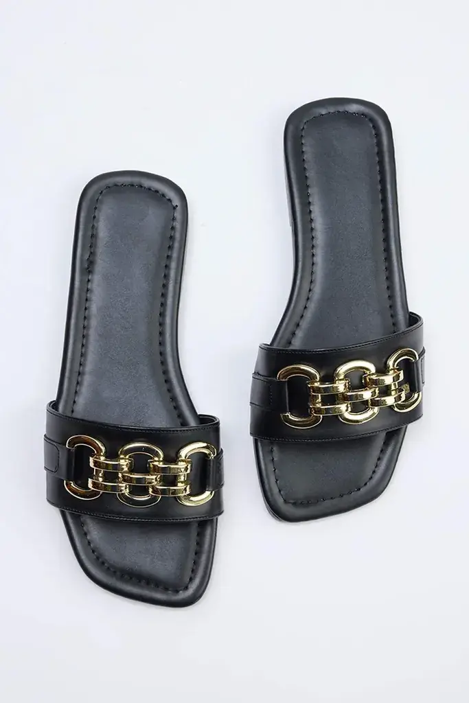 Trendyol Shoes Ženske papuče Takss26Te00022, Crne