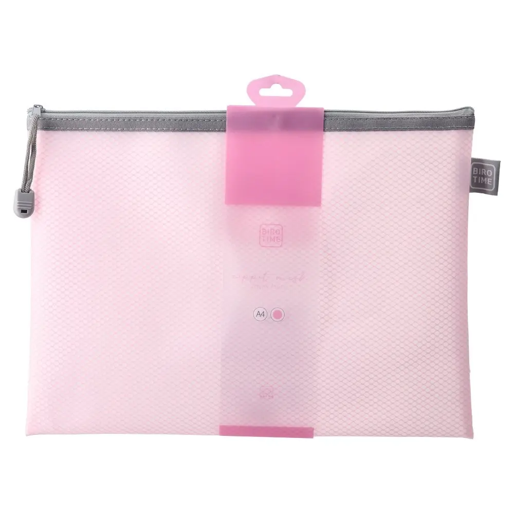 Biro Time Fascikla Zippit mesh L, 32.5x24cm, Roze