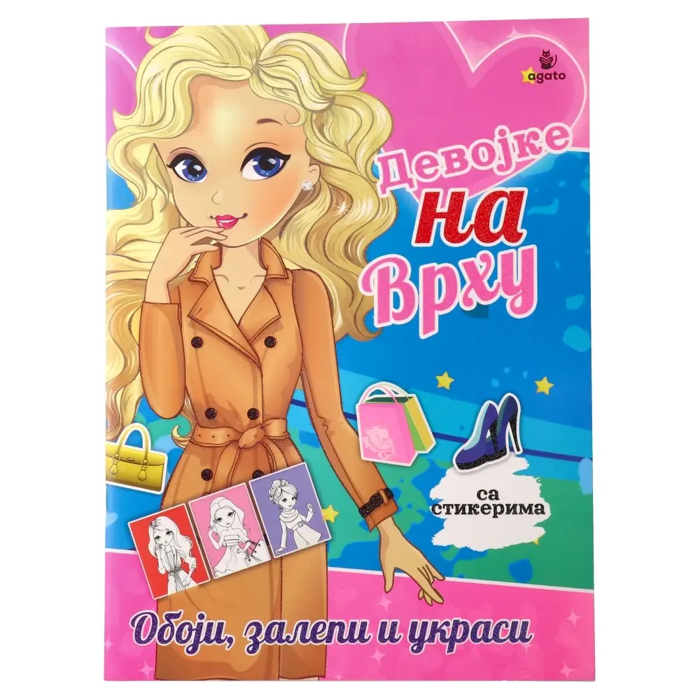 Bojanka sa aktivnostima i stikerima za devojčice Fashion icon Devojke od stila