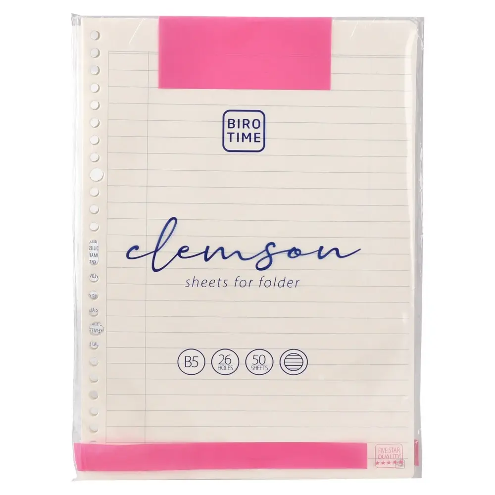 Biro Time Listovi za fasciklu Clemson B5, Dikto, 50 komada