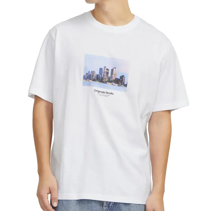 Jack&Jones Muška majica Picture Tee Ss Crew Neck Sn, Bela