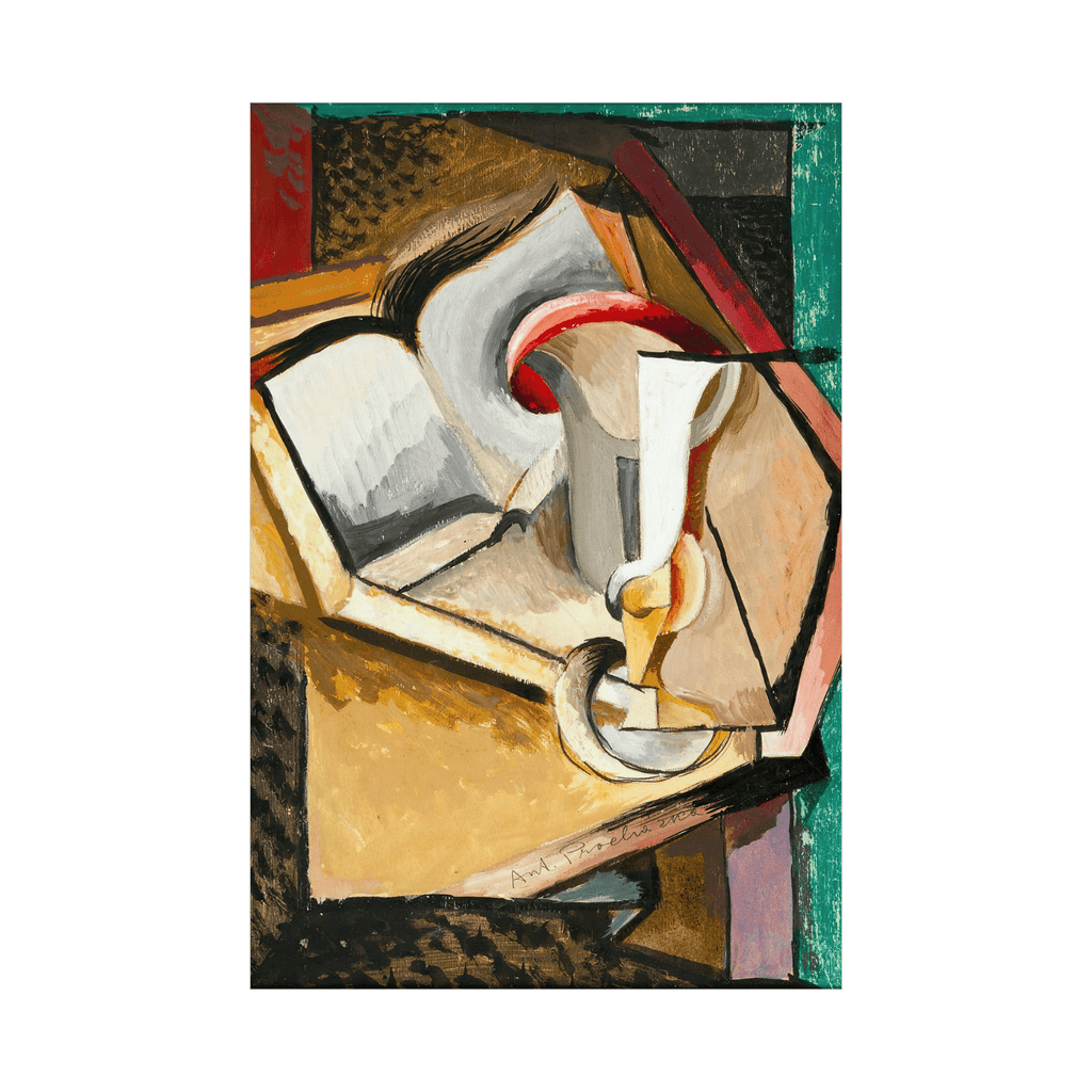 Canvas Slika na platnu Still life with cup and book, Antonin Procházka, 80x120cm