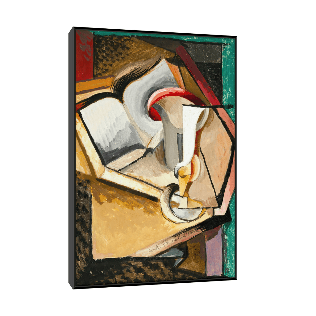 Canvas Slika na platnu Still life with cup and book, Antonin Procházka, 30x45cm, Sa ramom, Crni