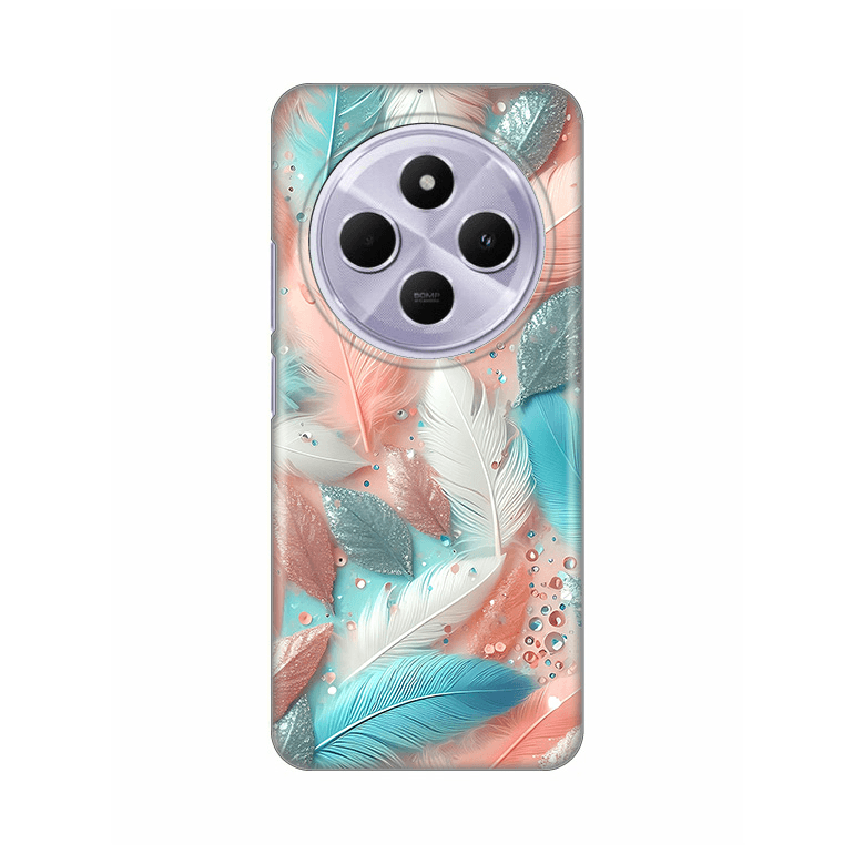 Silikonska maska za Xiaomi Redmi 14C i Redmi A4 Print Pastel Feathers