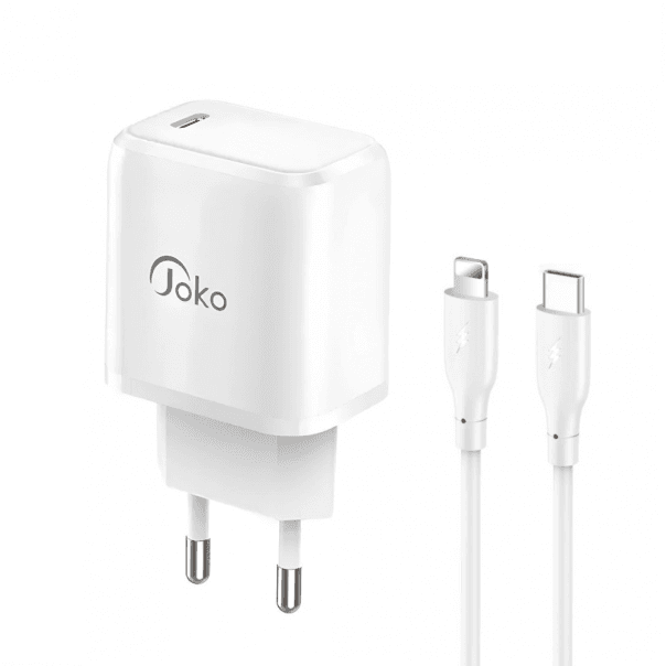 Konfulon Kućni punjač JK91+DC66 PD20W sa PD kablom Type C na iPhone lightning, Beli