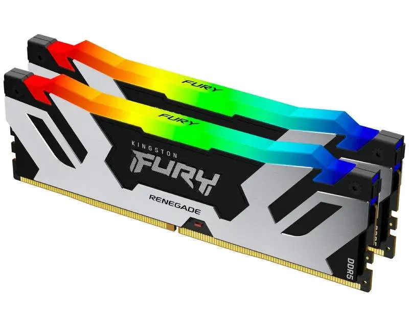 Kingston Radna memorija DIMM, DDR5, 48GB, (2x24GB kit) 8000MT/s, KF580C38RSAK2-48, FURY Renegade Silver RGB, XMP