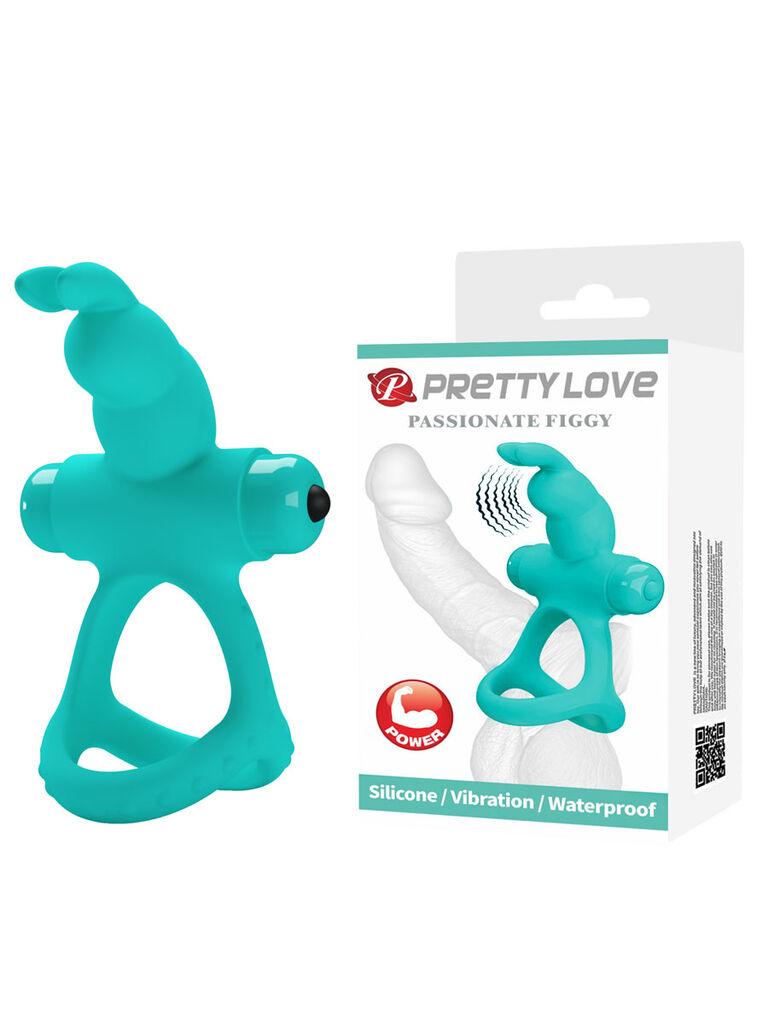 Prsten za penis Passionate Figgy, Vibrirajući, Tirkizni