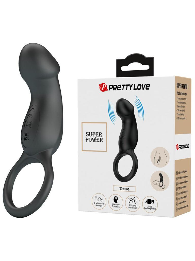 Prsten sa vibratorom Mini Trae, Vibrirajući, Crni