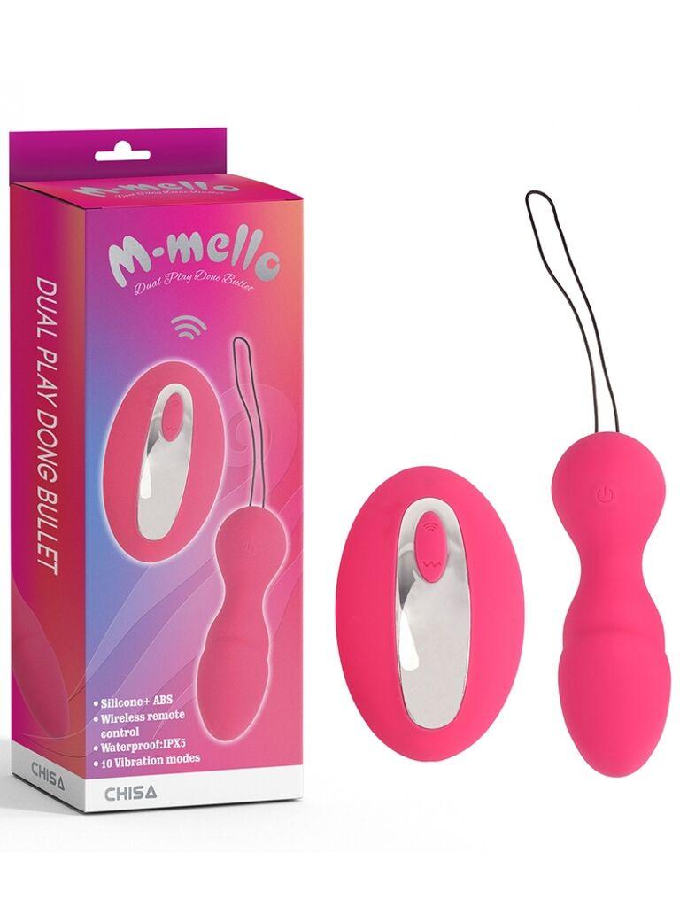 Vibro jaje Dual Play Dong Bullet, 10 modova, 10 cm, Roze