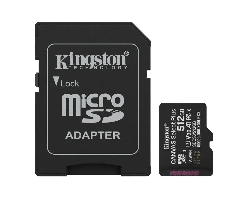 Kingston Memorijska kartica U1, V10, SDXC, 512GB, Canvas Select Plus, G3 150R, SDCS3/512GB, Adapter