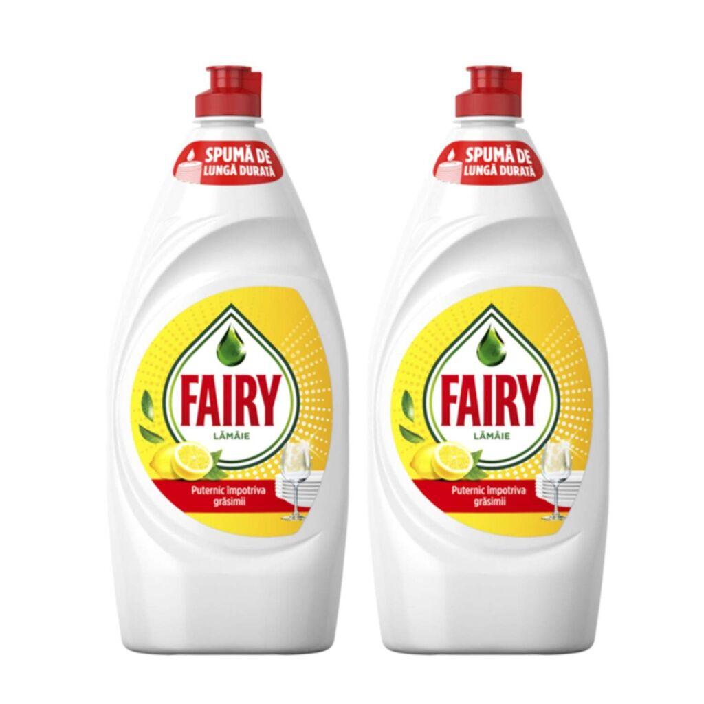 Fairy Set tečnih deterdženata za ručno pranje posuđa, 2x900 ml, Limun