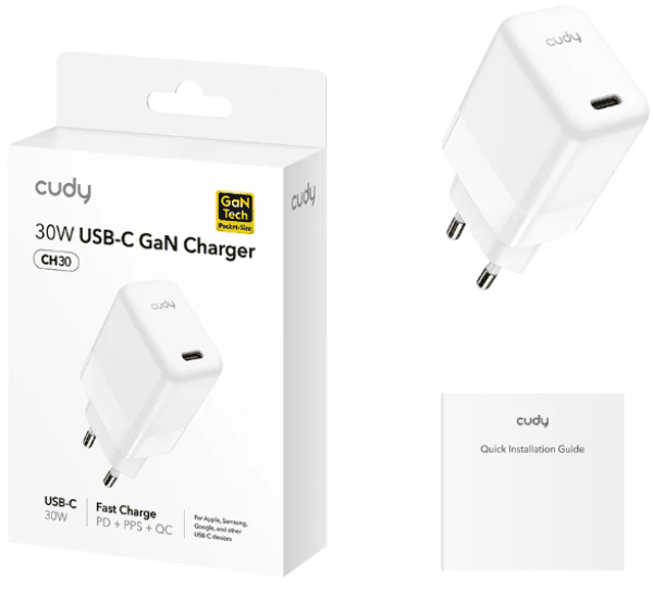 Cudy Punjač za mobilni telefon CH30_EU, USB-C, 30W