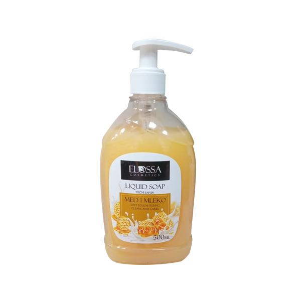 ELOSSA Tečni sapun za ruke Med i mleko, 500ml