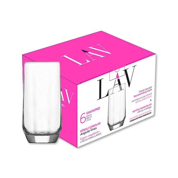 LAV Čaša Diamond Long, 385ml 6/1