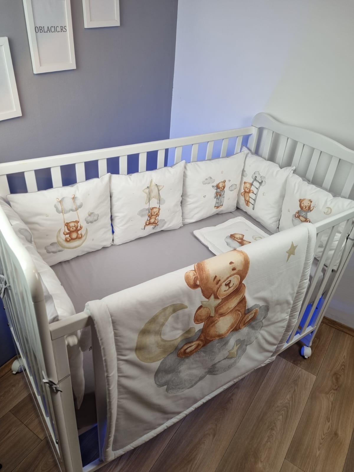 OBLAČIĆ Komplet posteljina za krevetac, 120X60cm, Bež