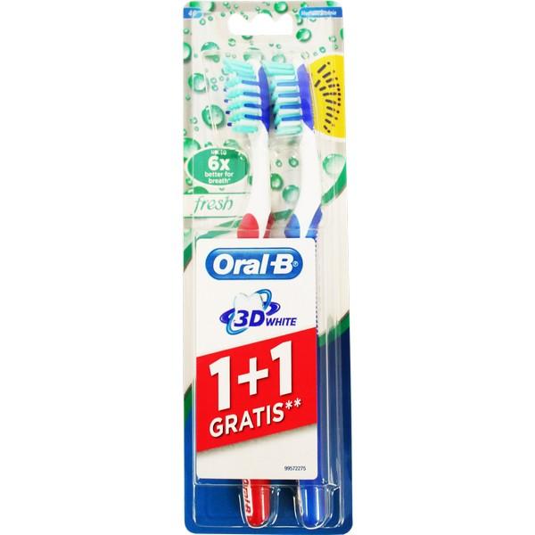ORAL B Komplet četkica za zube 3D White fresh med, 2 komada, Bele