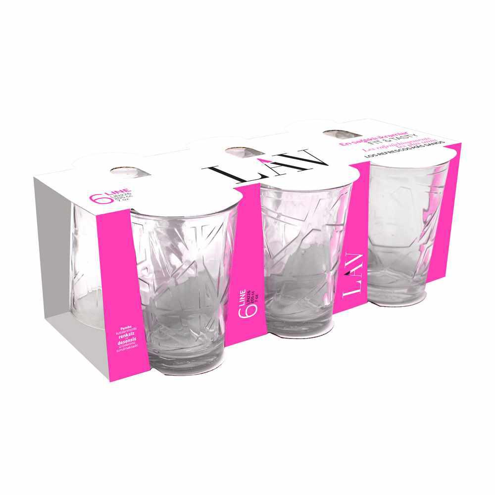 LAV Staklene čaše za vodu, 205ml, 6/1