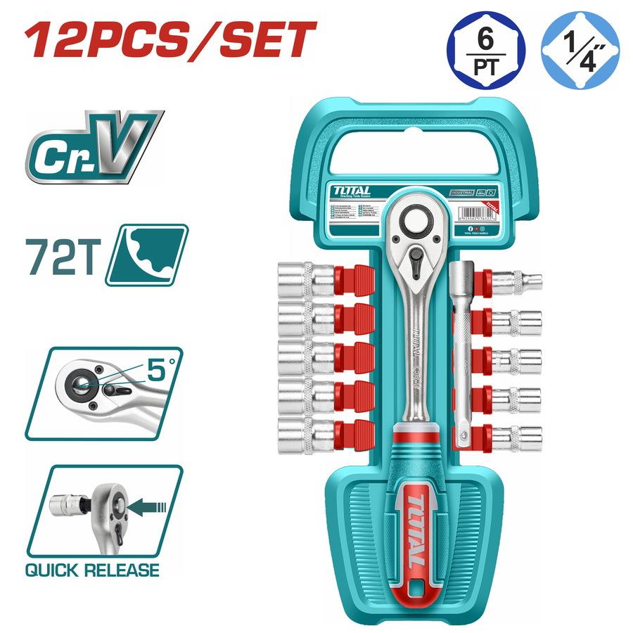 Total 12-delni set gedora THT14114126, 1/4"