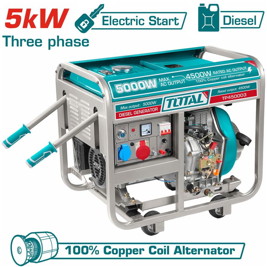 Total Trofazni dizel agregat TP450003, 5KW, Elektro start