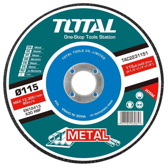 Total Brusna ploča za metal TAC2231151, 115x6x22.2mm