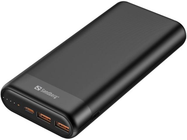 SANDBERG Eksterna baterija 420-62, 20000mAh, 65W, 2xQC 3.0, Crna