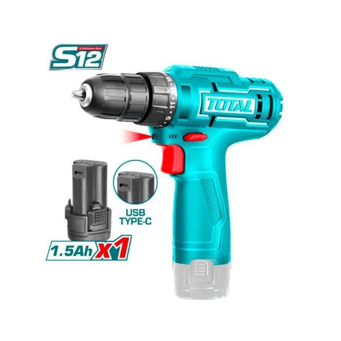 Total Li-ion bežična bušilica TDLI12428, 12V, 20NM, Prihvat, 10 mm, USB-C, 1.5 Ah