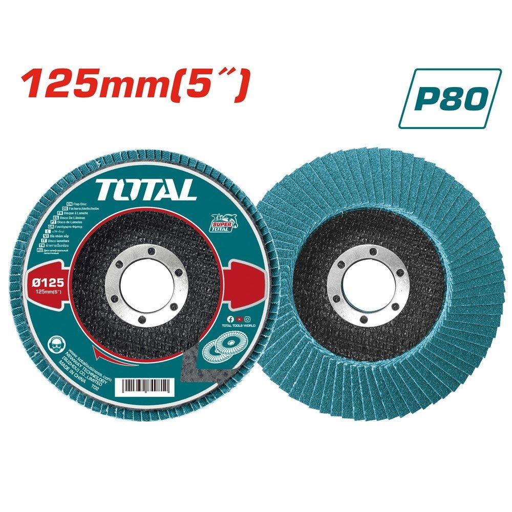 Total Lamelni brusni disk TAC641253, 125mm za metal, P80, Zirconium
