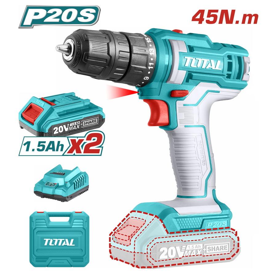 Total Li-ion aku bušilica TDLI20028, 20V, 45Nm