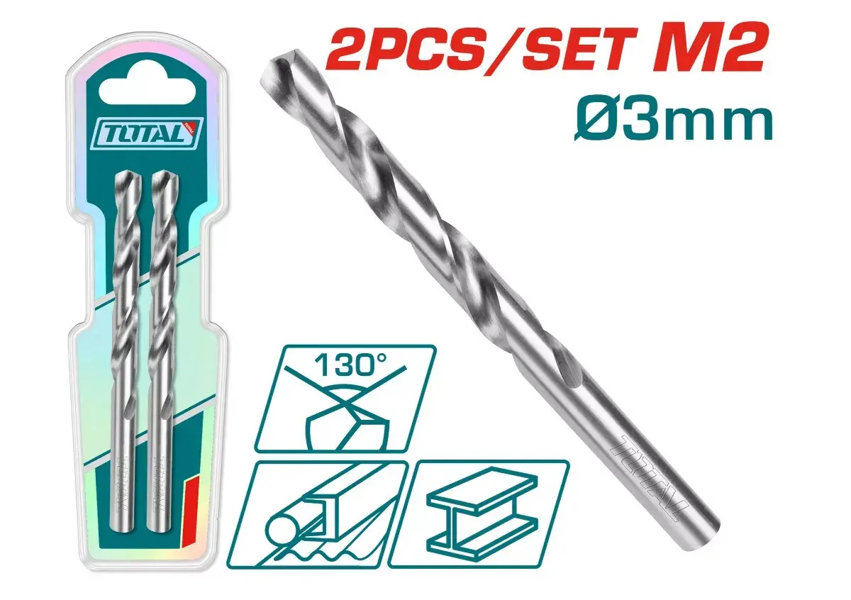 Total HSS M2 brušena burgija TAC1200302, 3mm, 2 komada