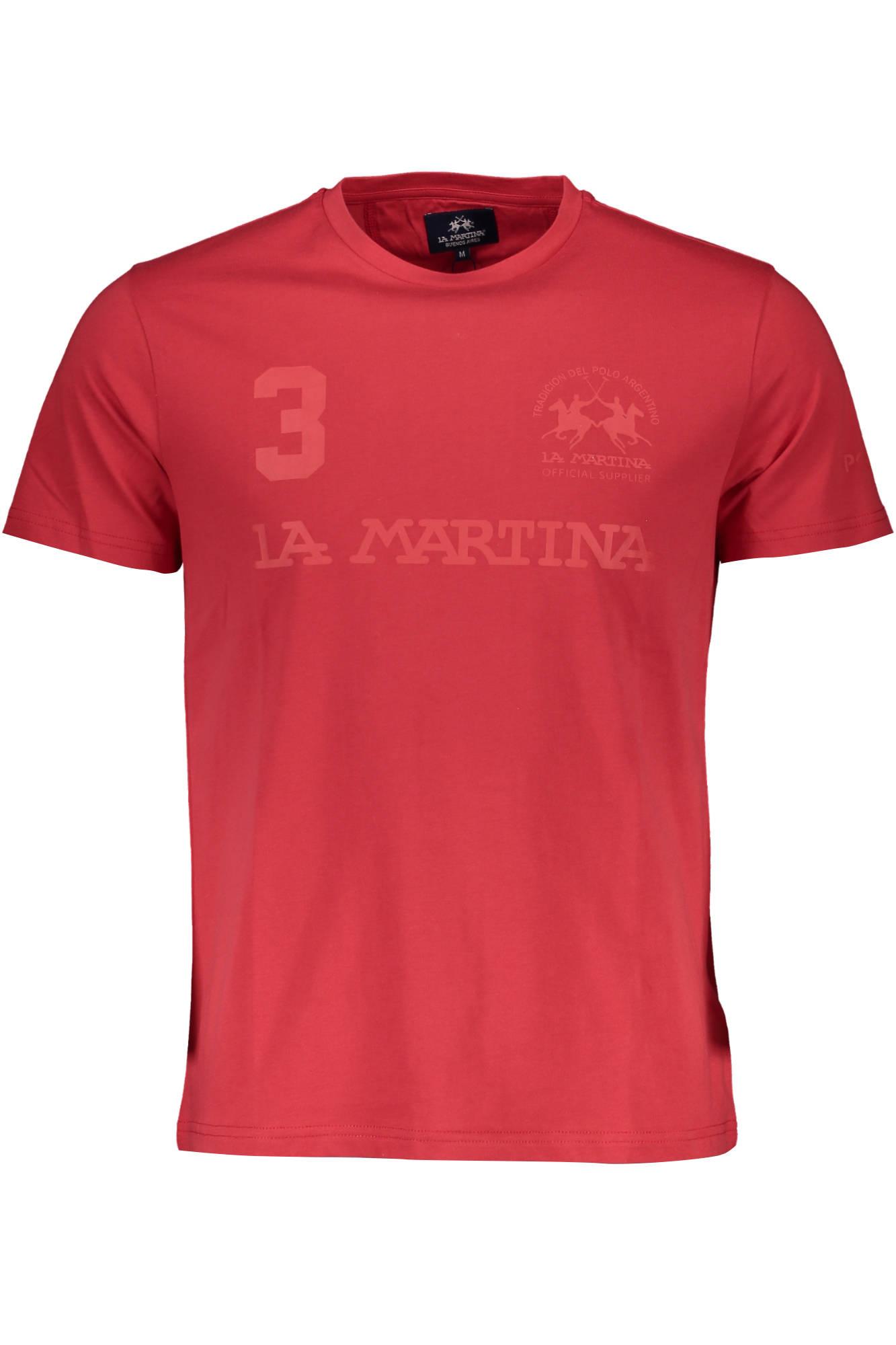 LA MARTINA Muška majica XMR309-JS206_ROSSO_06084, Crvena