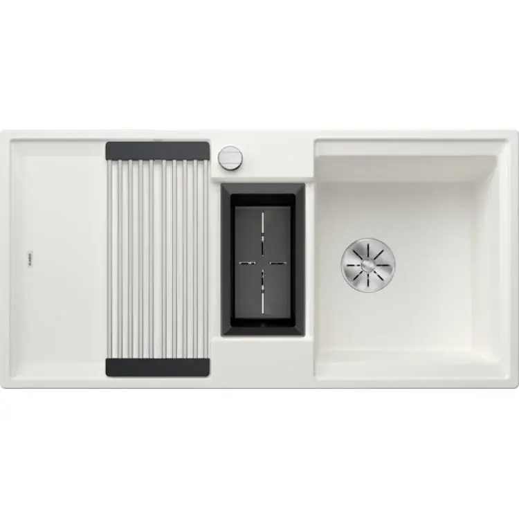 Blanco Sudopera sa 1 koritom i podizačem čepa Adira 6 S, Pribor, Bela