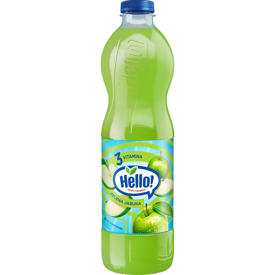 Hello Voćni sok, Zelena jabuka, 1.5l