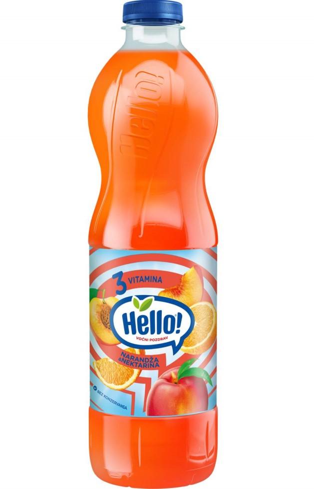 Hello Voćni sok, Narandža i nektarina, 1.5l