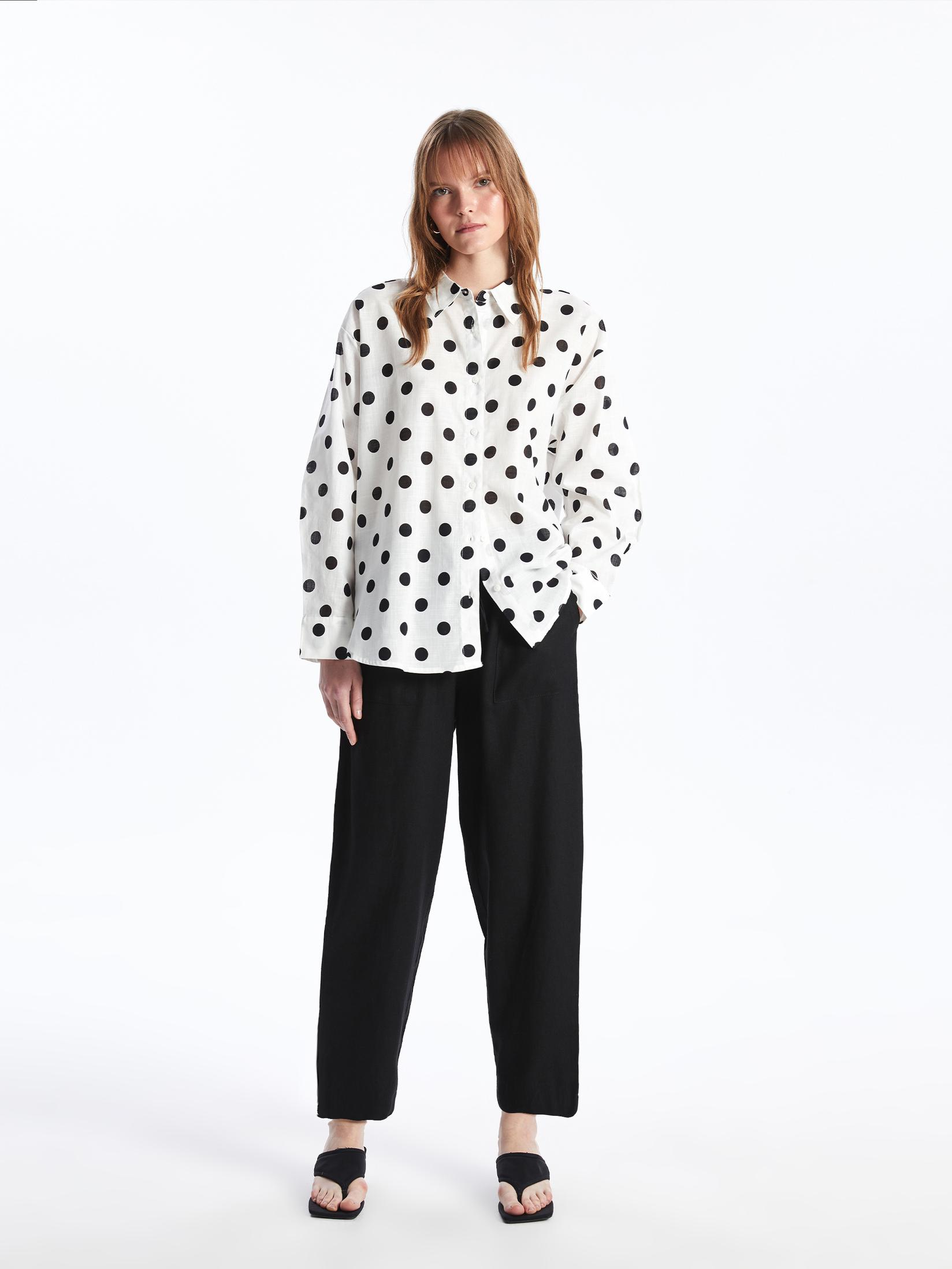 LC Waikiki Ženske pantalone S4AE21Z8-RQN, Crne