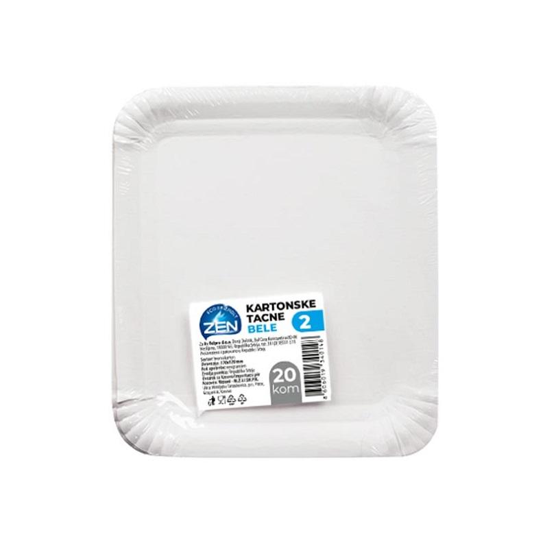 Zen Kartonska tacna 2, 20/1, Bela