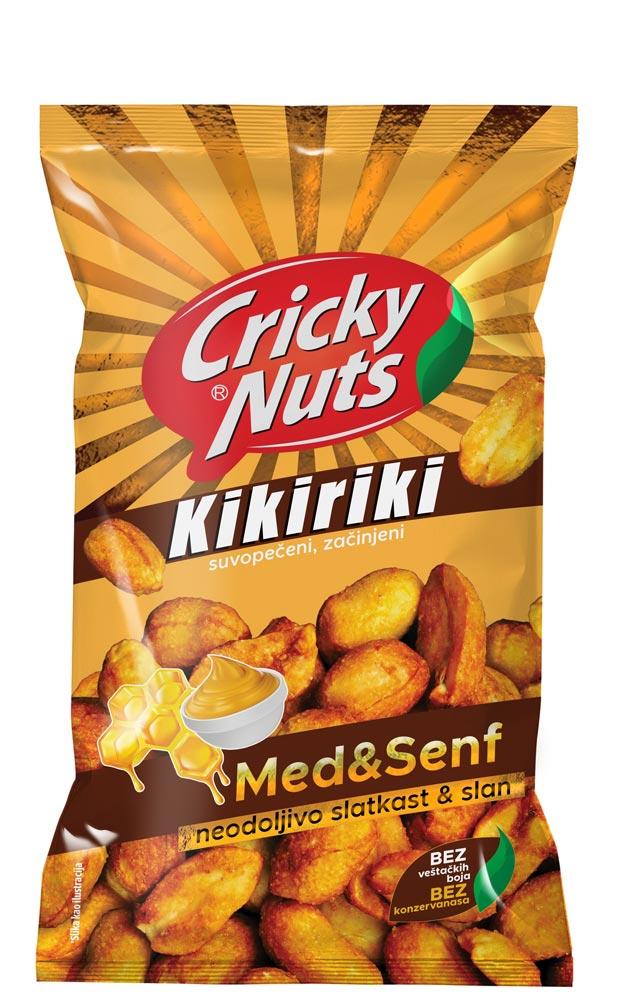 Cricky Nuts Kikiriki med i senf, Suvopečeni, Začinjeni, 75 g