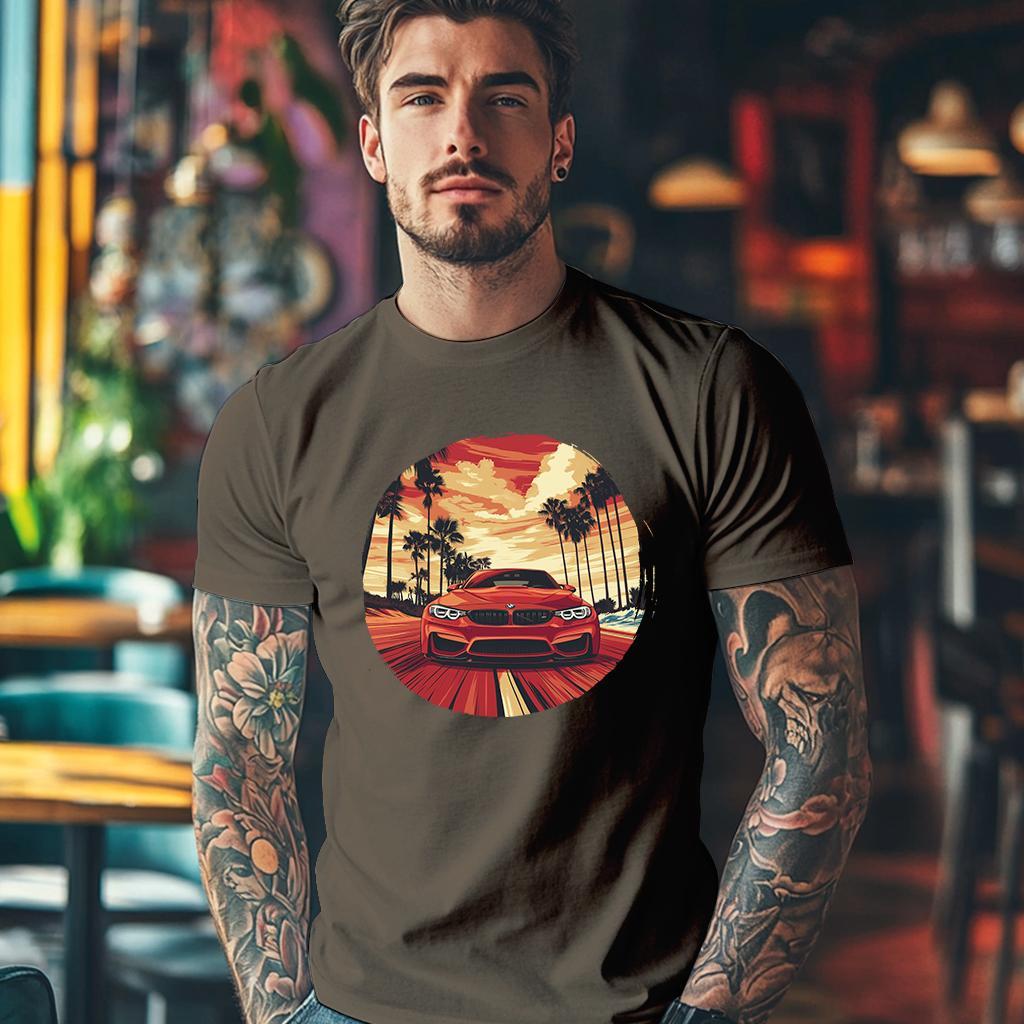 Camiseta Majica sa štampanim printom Cam 839, Muška, Smeđa