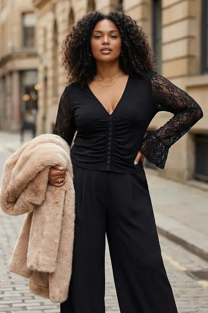 Trendyol Curve Ženska bluza Tbbaw26Af00074, Crna