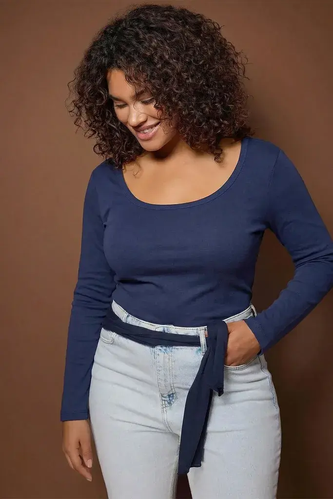 Trendyol Curve Ženska bluza Tbbaw26Af00112, Tamnoplava