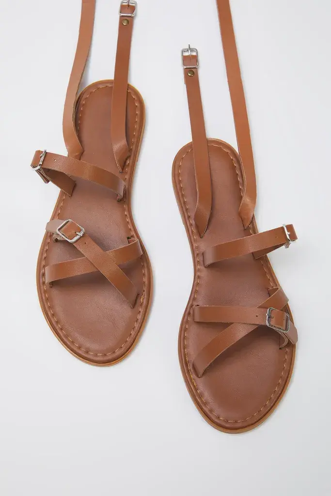 Trendyol Shoes Ženske sandale Takss25Sd00051, Braon