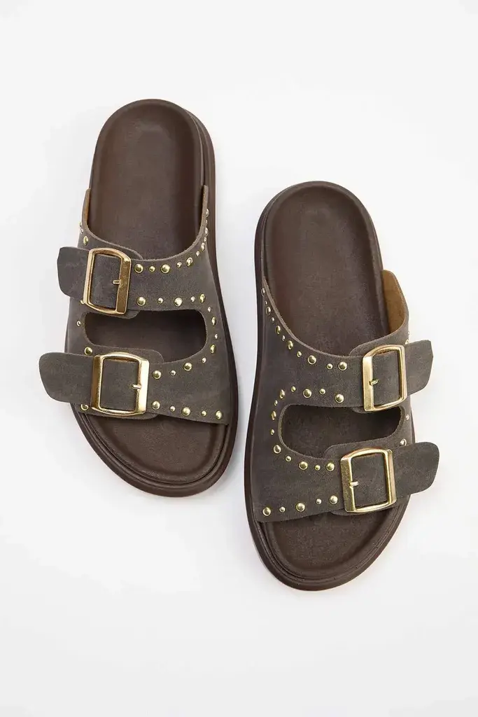 Trendyol Shoes Ženske papuče Takss25Te00004, Braon