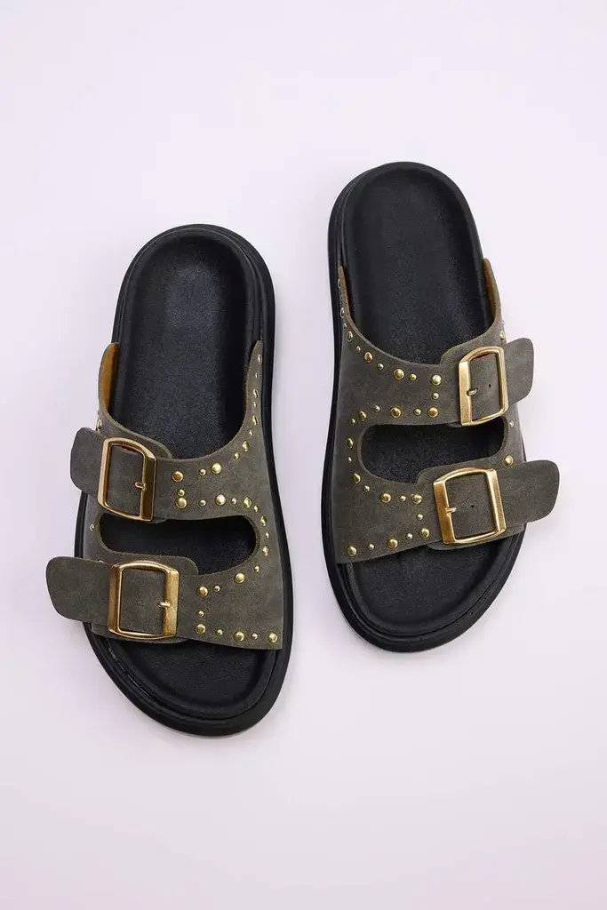 Trendyol Shoes Ženske papuče Takss25Te00004, Kaki