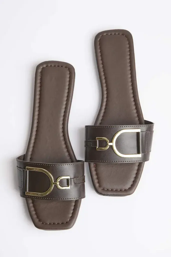 Trendyol Shoes Ženske papuče Takss25Te00015, Braon