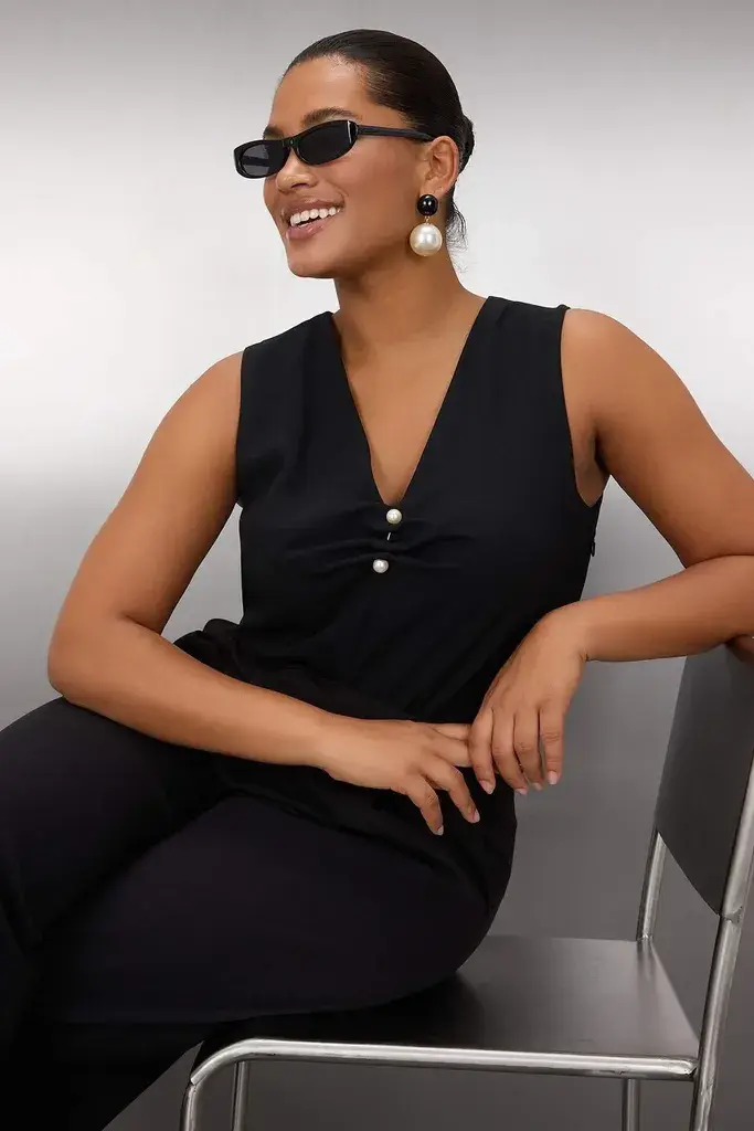 Trendyol Curve Ženska bluza Tbbaw26Af00000, Crna