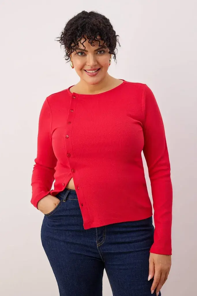 Trendyol Curve Ženska bluza Tbbaw26Af00092, Crvena