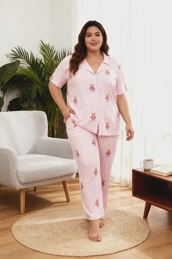 Trendyol Curve Ženska komplet pidžama TBBAW25AI00039, Roze