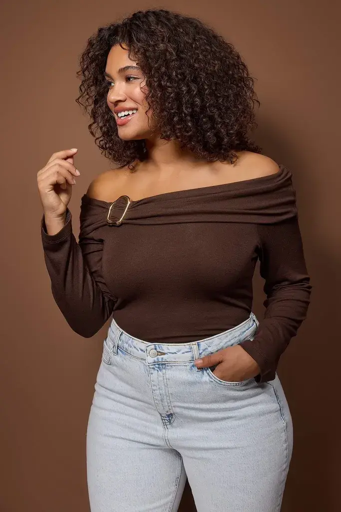 Trendyol Curve Ženska bluza Tbbaw26Af00094, Braon