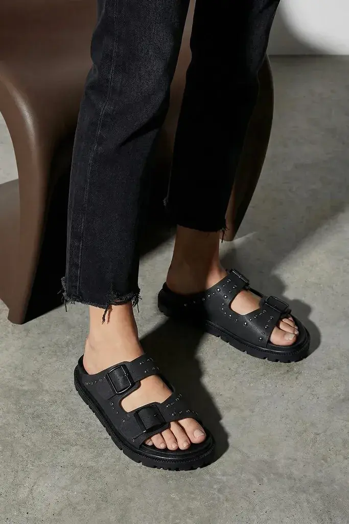Trendyol Shoes Ženske papuče Takss25Te00004, Crne